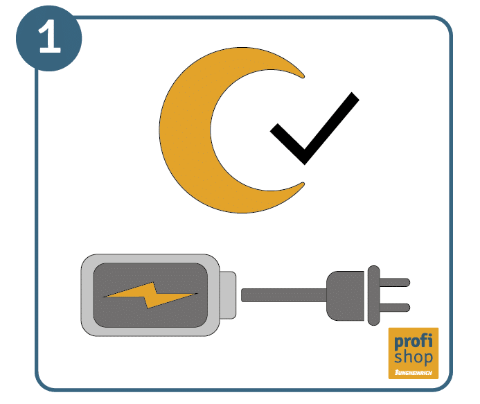 Lithium Ionen Akku richtig laden Schritt 1: Laden über Nacht