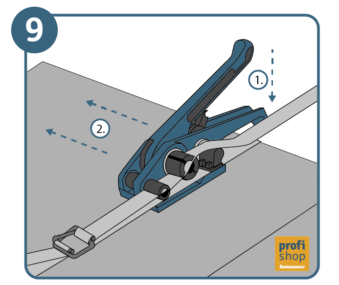 Umreifungsband Anleitung Schritt 9: Umreifungsband abschneiden